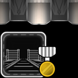 At the edge of the press icon