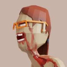 Zombie killer woman with glasses icon