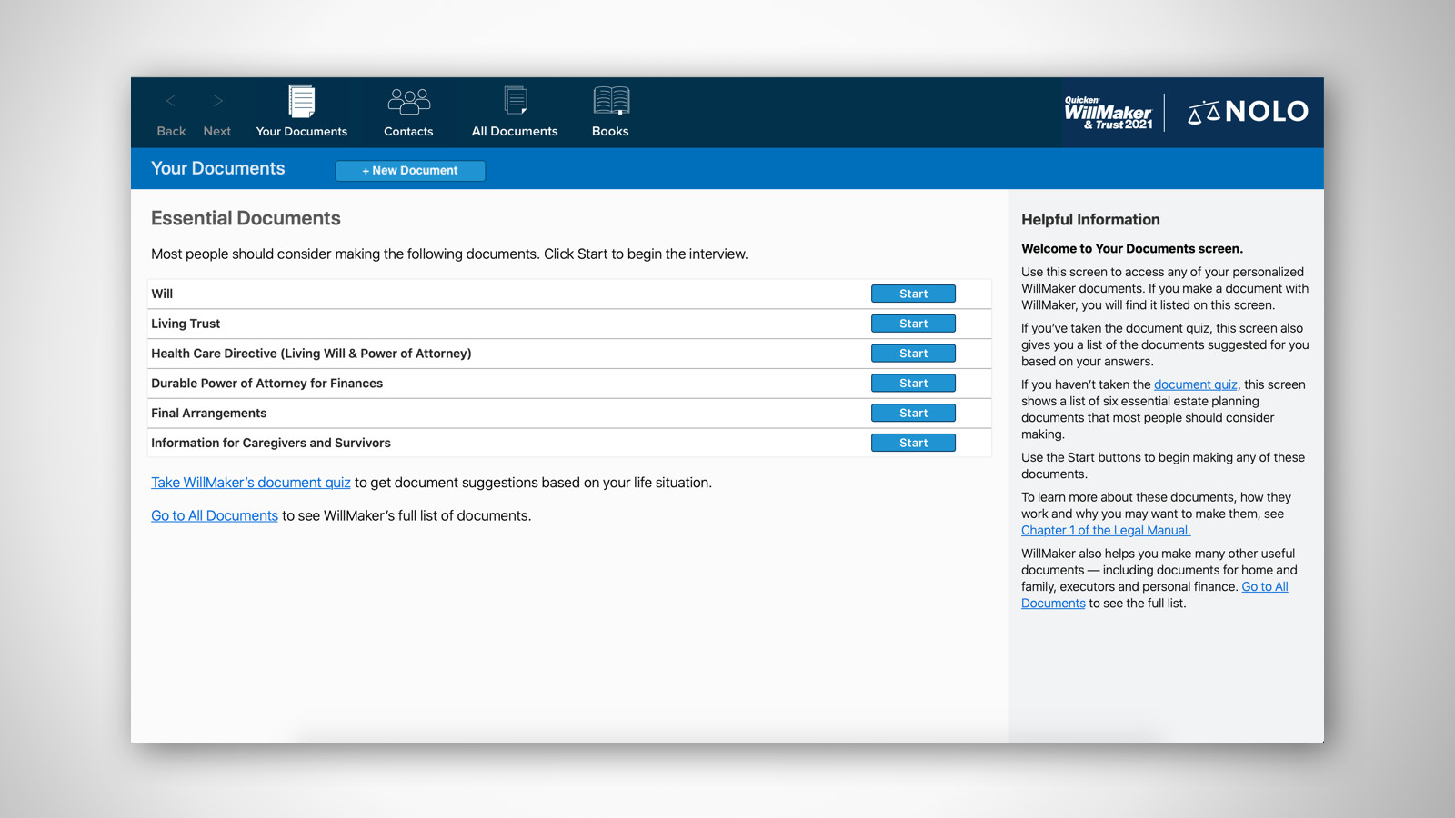 Quicken WillMaker & Trust 2021 Screenshot 0