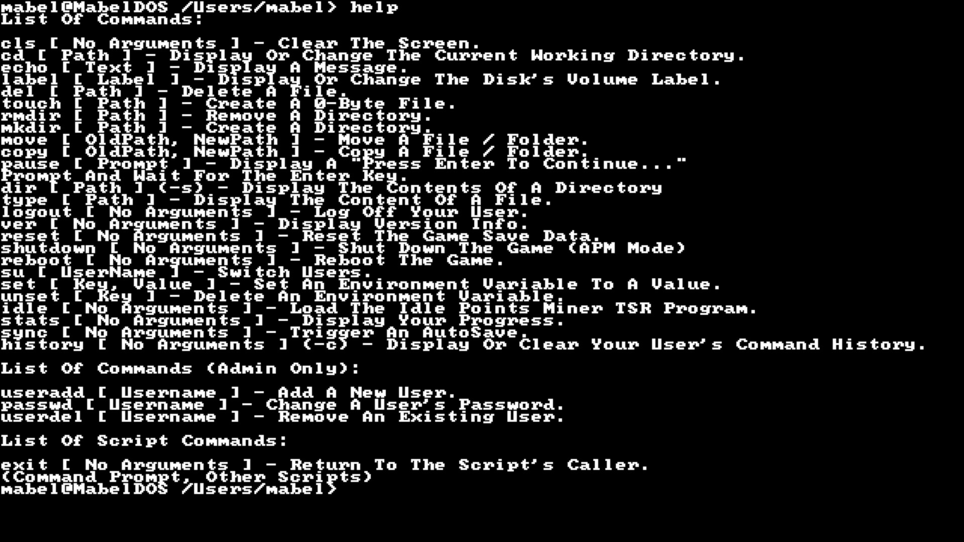MabelDOS Screenshot 2