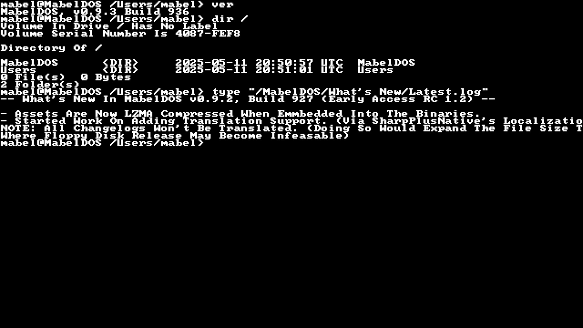 MabelDOS Screenshot 0