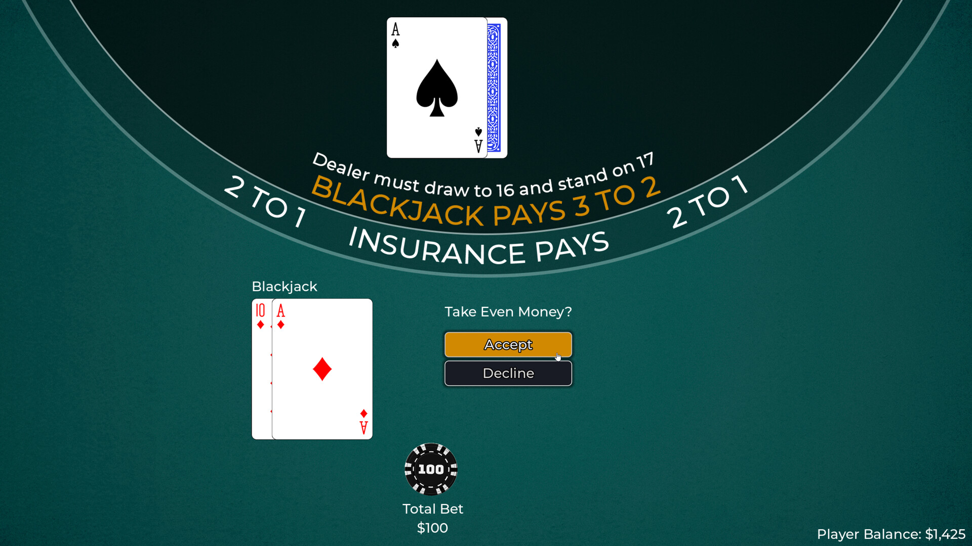Player vs. Dealer Blackjack Screenshot 14