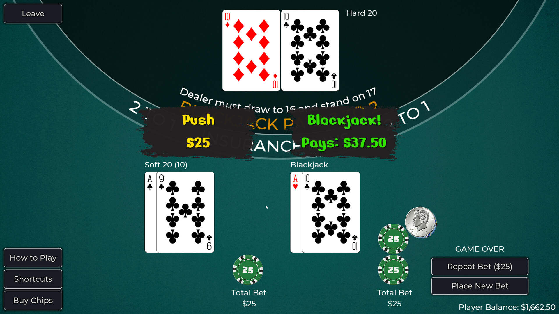 Player vs. Dealer Blackjack Screenshot 13