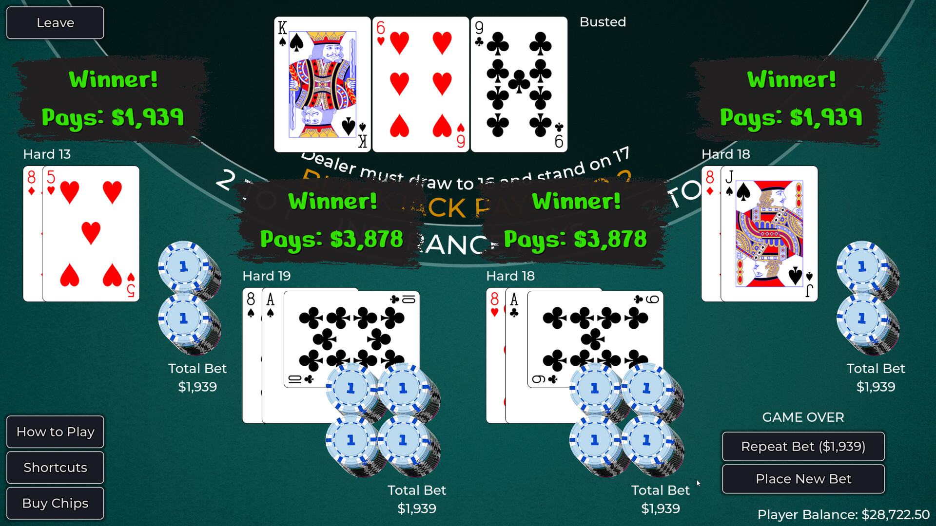 Player vs. Dealer Blackjack Screenshot 3
