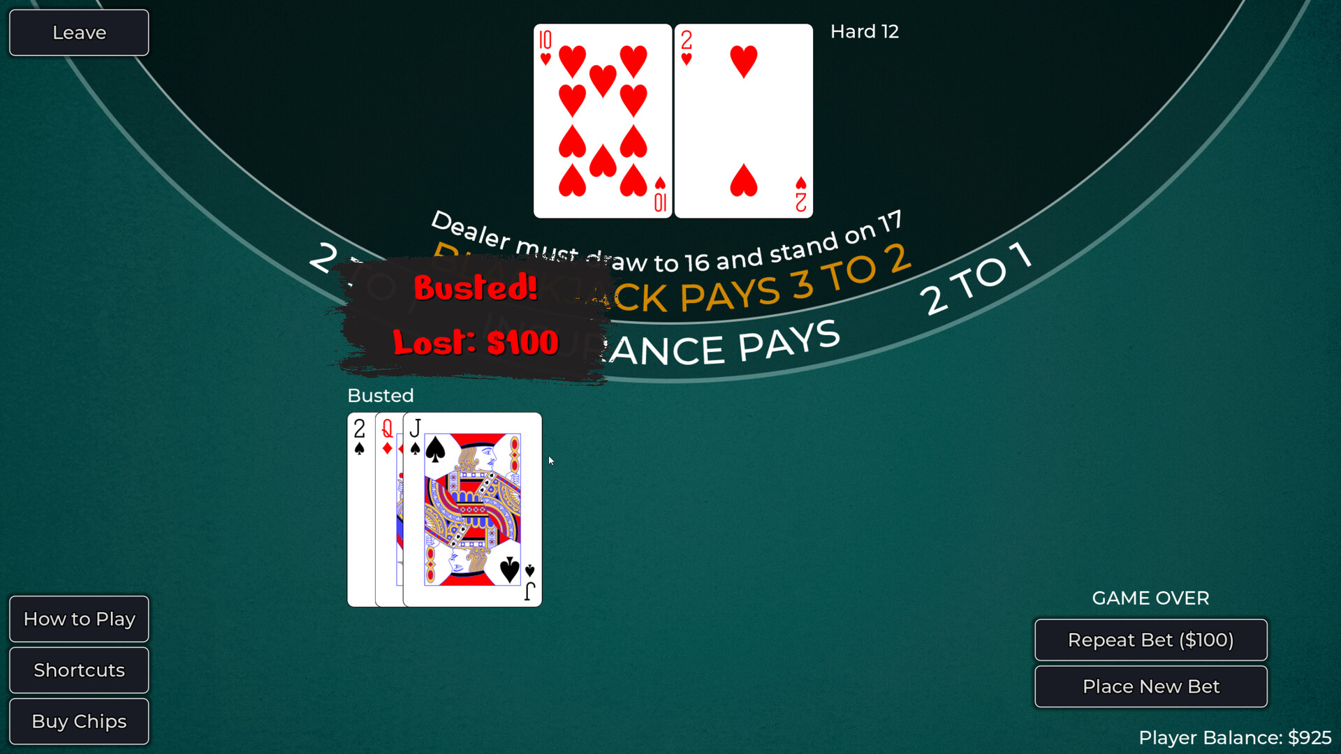 Player vs. Dealer Blackjack Screenshot 6