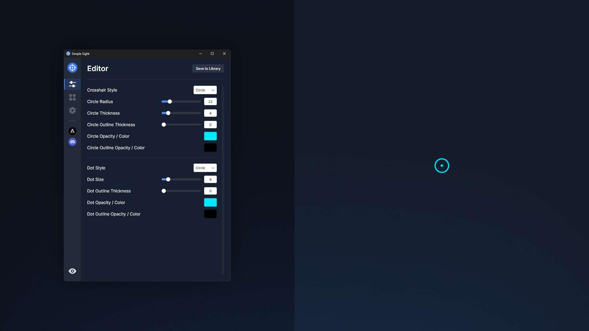 Simple Sight - Crosshair Overlay Screenshot 1