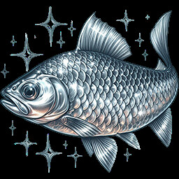 Silver common roach trophy icon