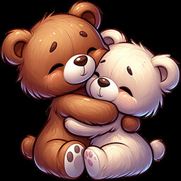 Couple teddy bears icon
