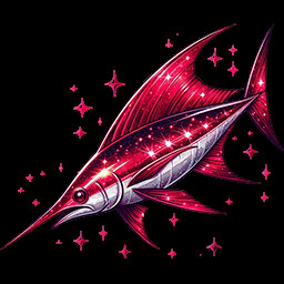 Ruby swordfish trophy icon