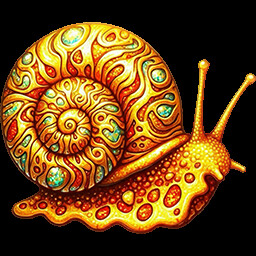 Golden lava snail icon