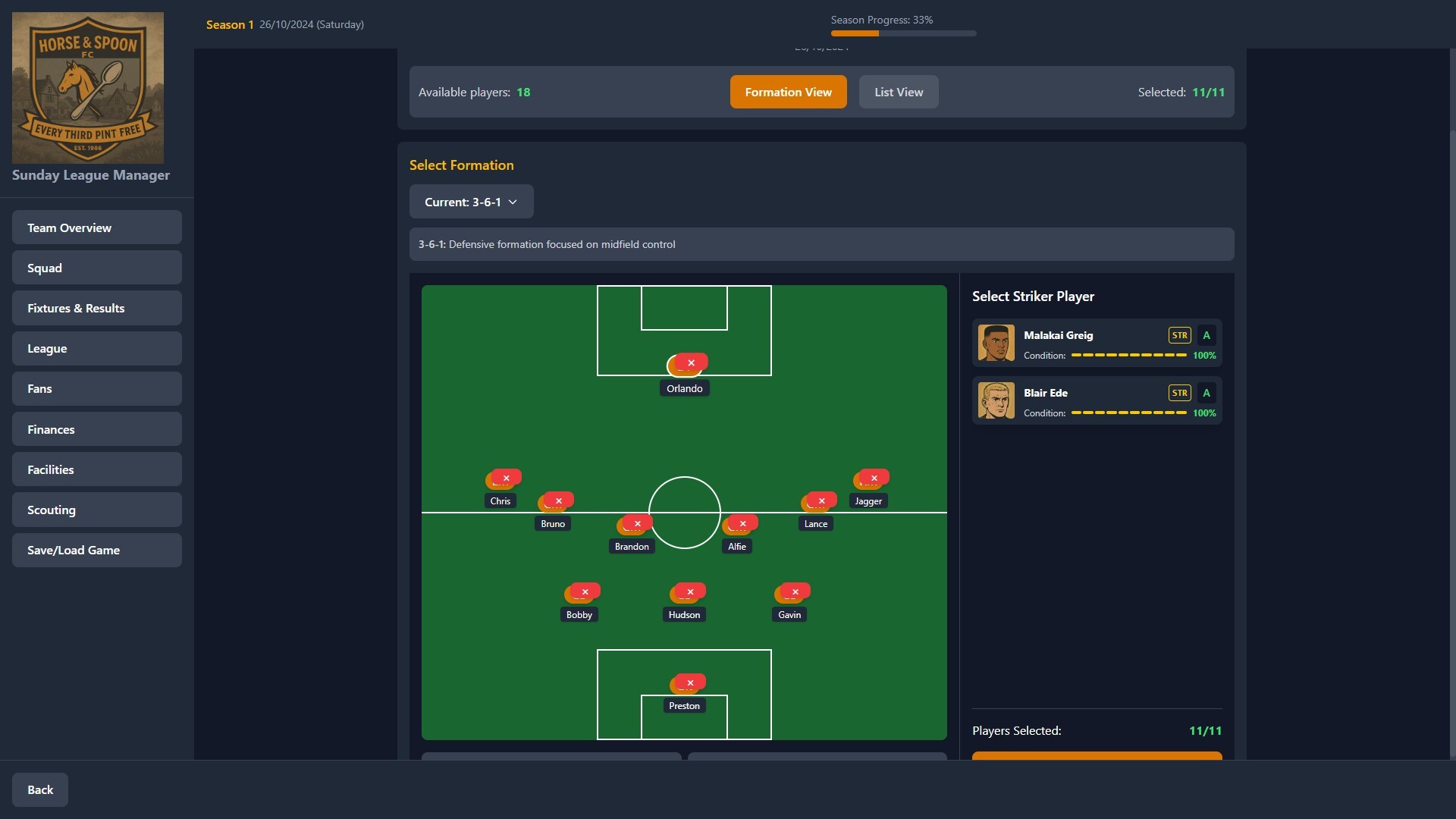 Sunday League Manager: Horse and Spoon Screenshot 3