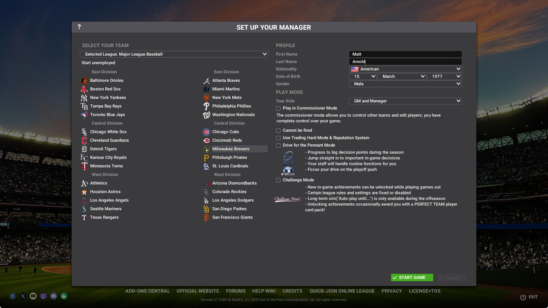 Out of the Park Baseball 27 Screenshot 1