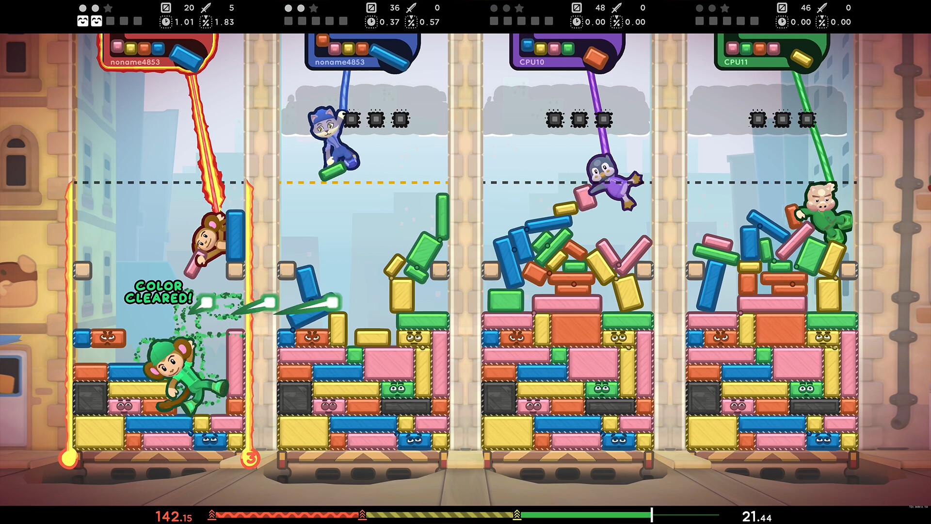 TopplePOP: Bungee Blockbusters Screenshot 2