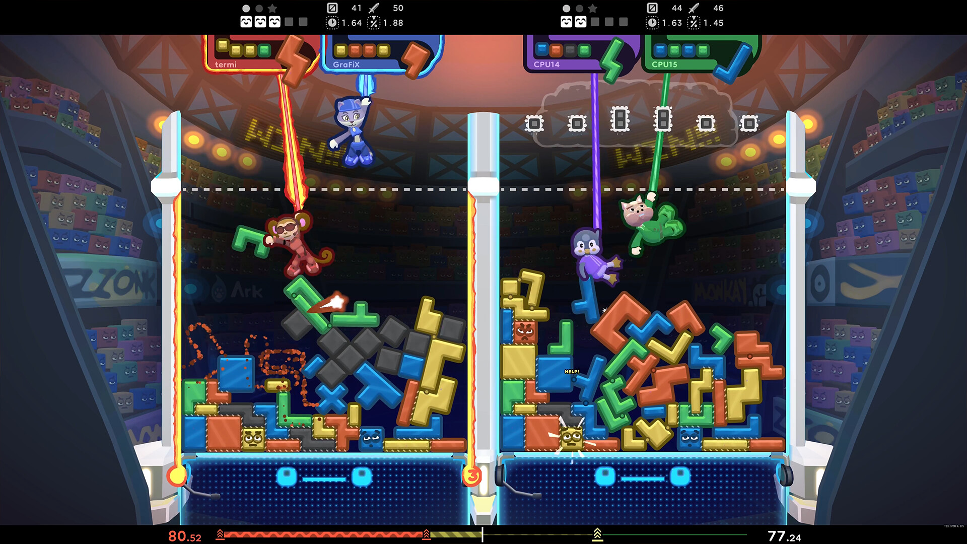 TopplePOP: Bungee Blockbusters Screenshot 0