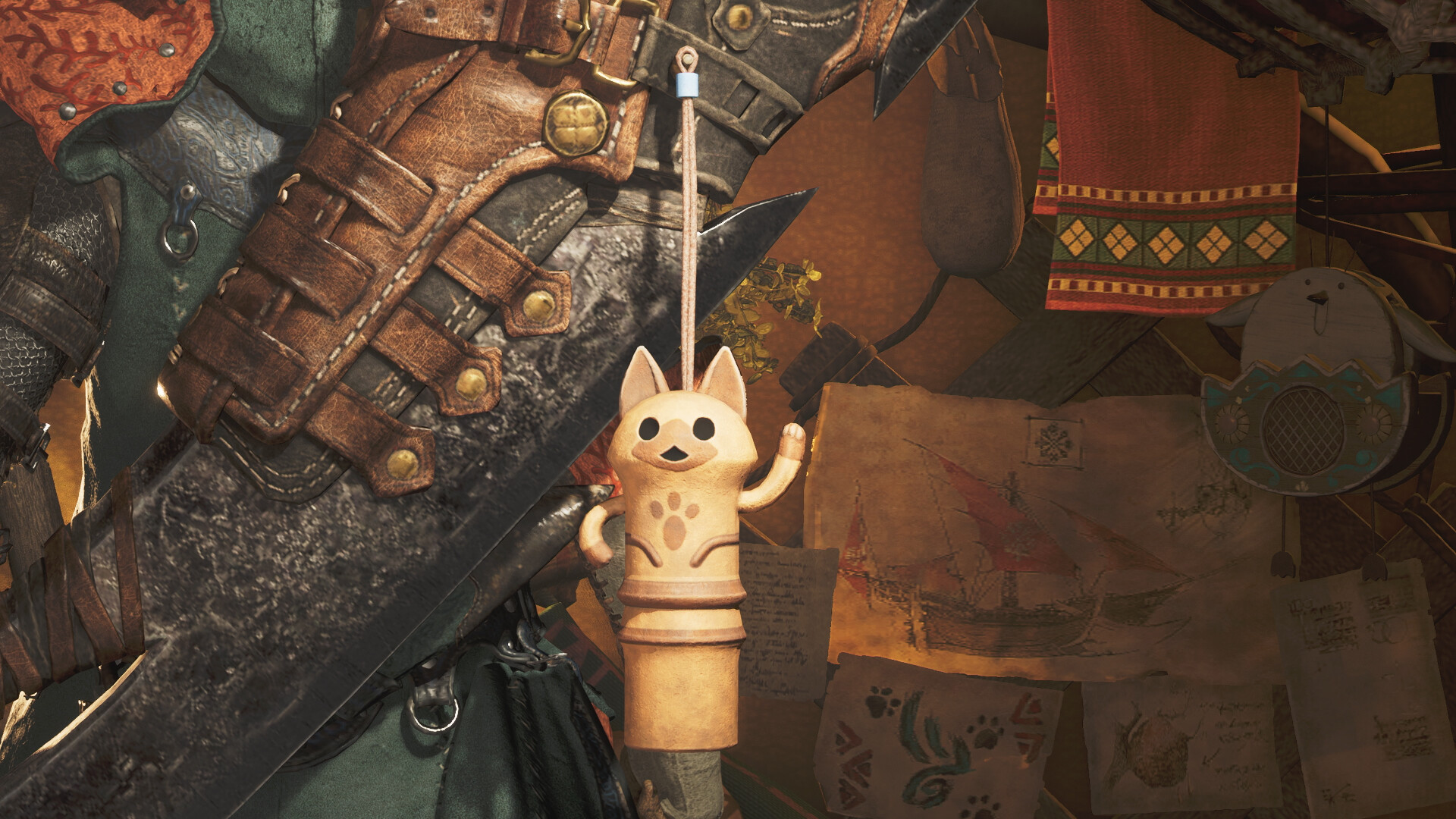 Monster Hunter Wilds - Pendant: Stretched White Cat Screenshot 0
