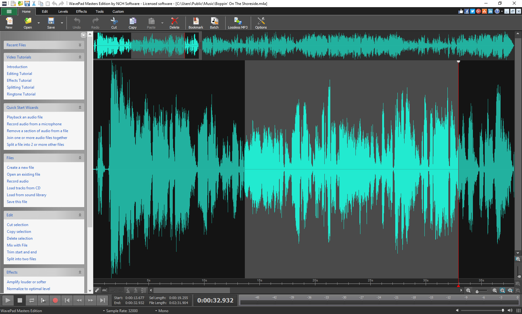 WavePad Audio Editor Screenshot 0
