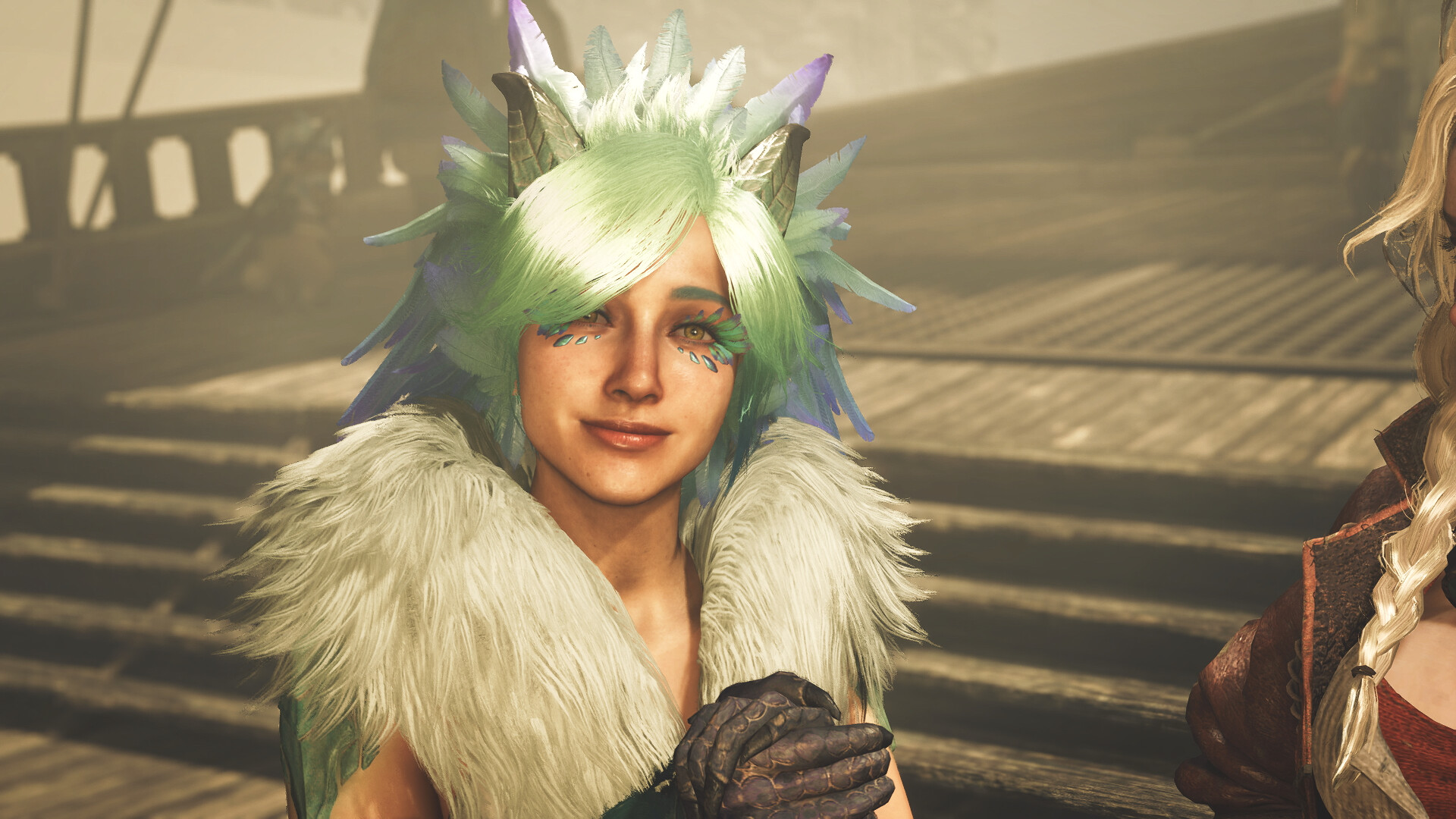 Monster Hunter Wilds - Alma Outfit: Featherskirt Seikret Dress Screenshot 1