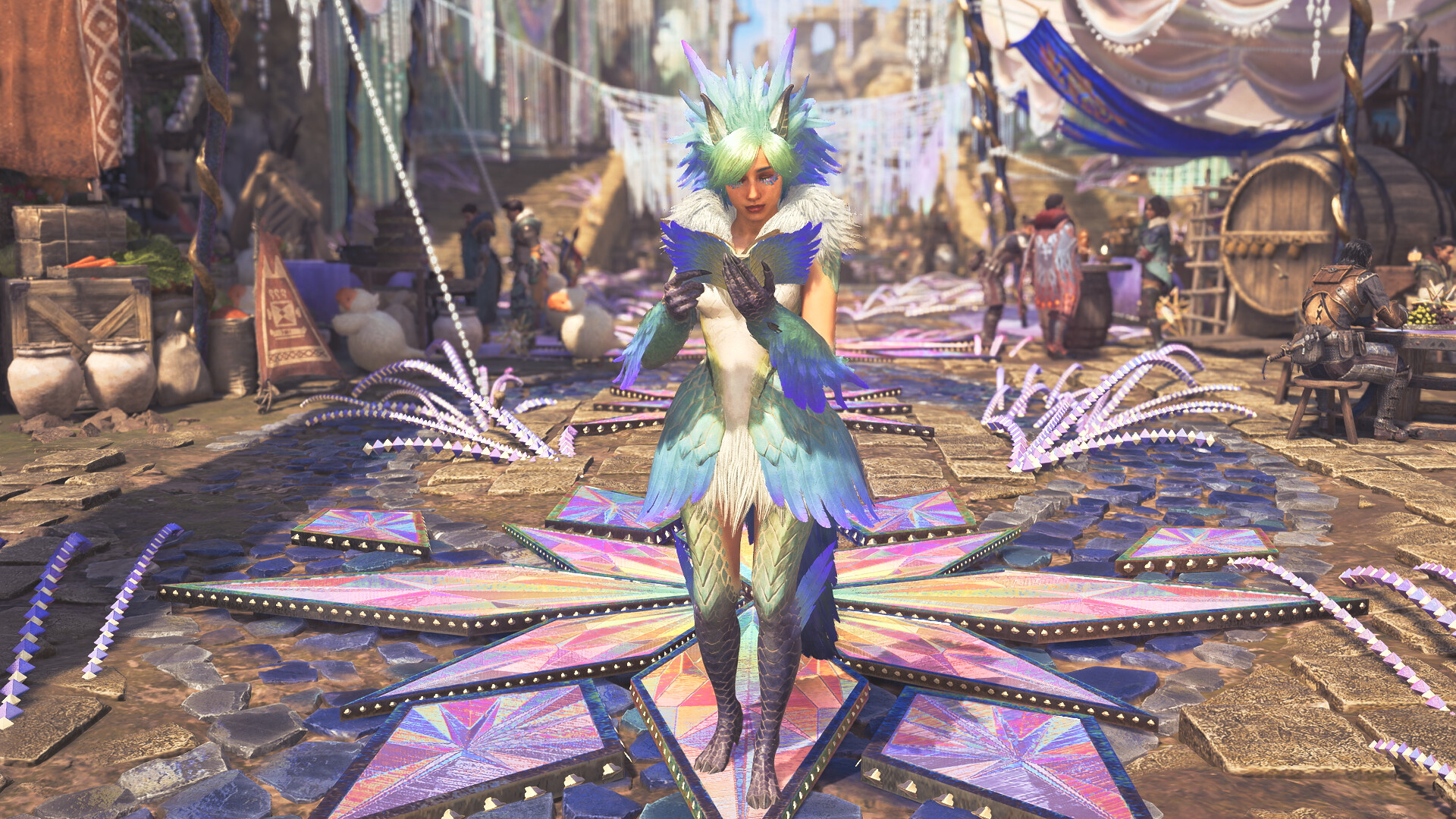 Monster Hunter Wilds - Alma Outfit: Featherskirt Seikret Dress Screenshot 2