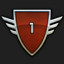 Renowned Pilot. Steel badge icon