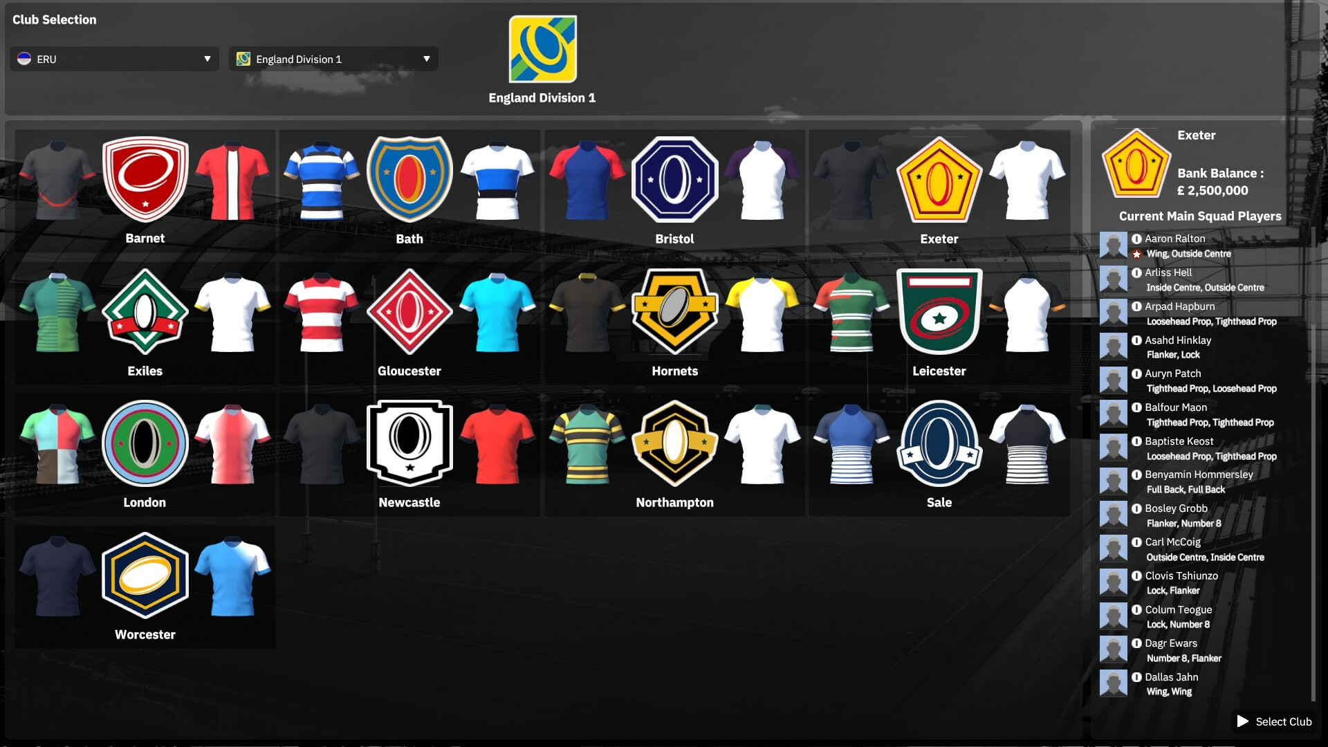 Rugby Union Team Manager 4 Screenshot 3