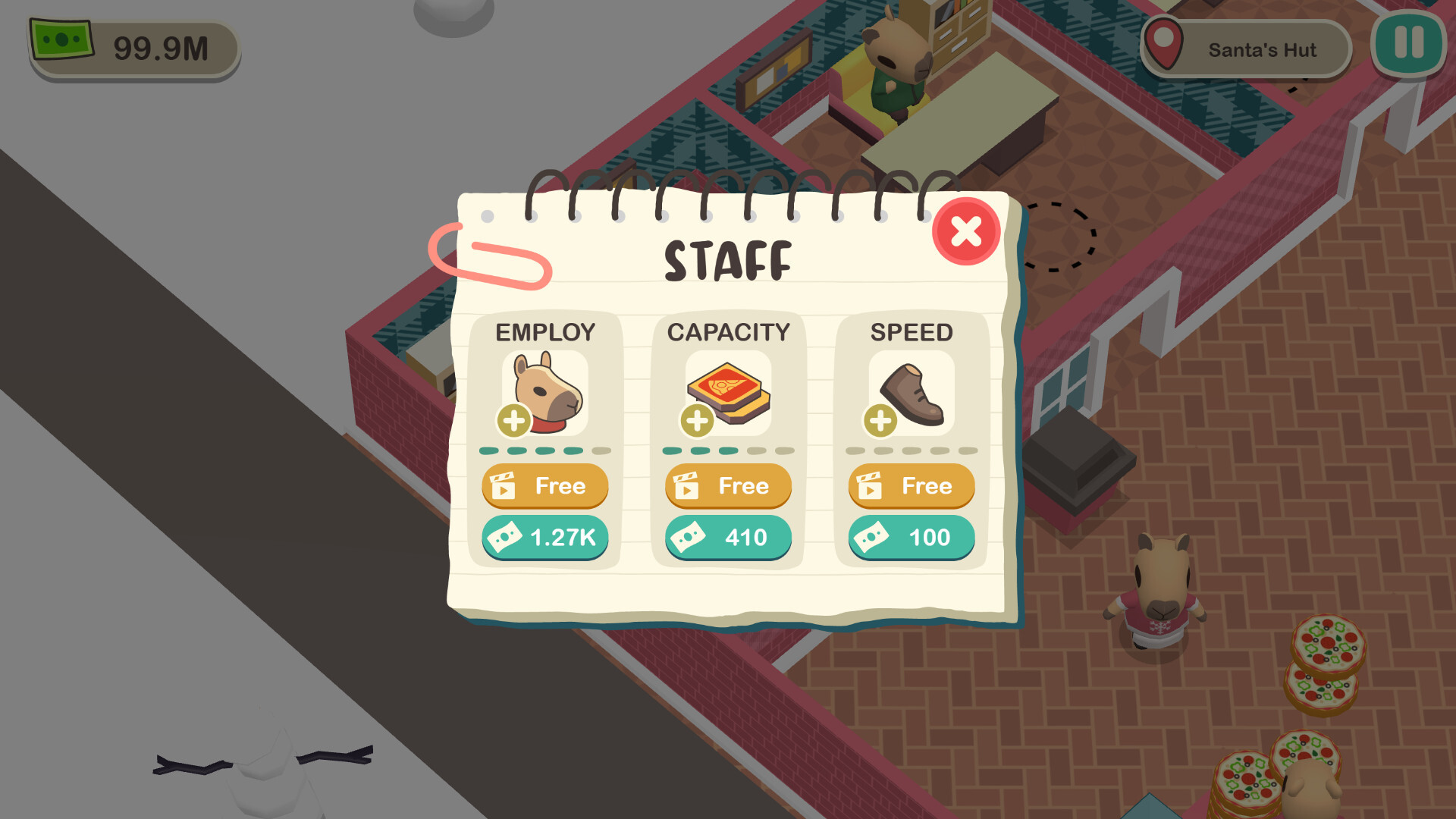 Capybara Pizza Cafe Screenshot 2