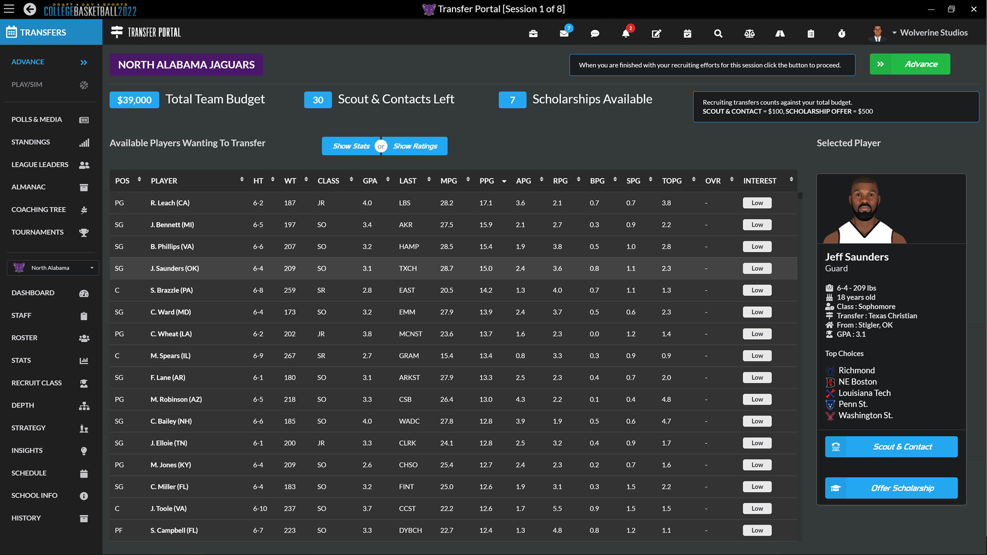 Draft Day Sports: College Basketball 2022 Screenshot 5