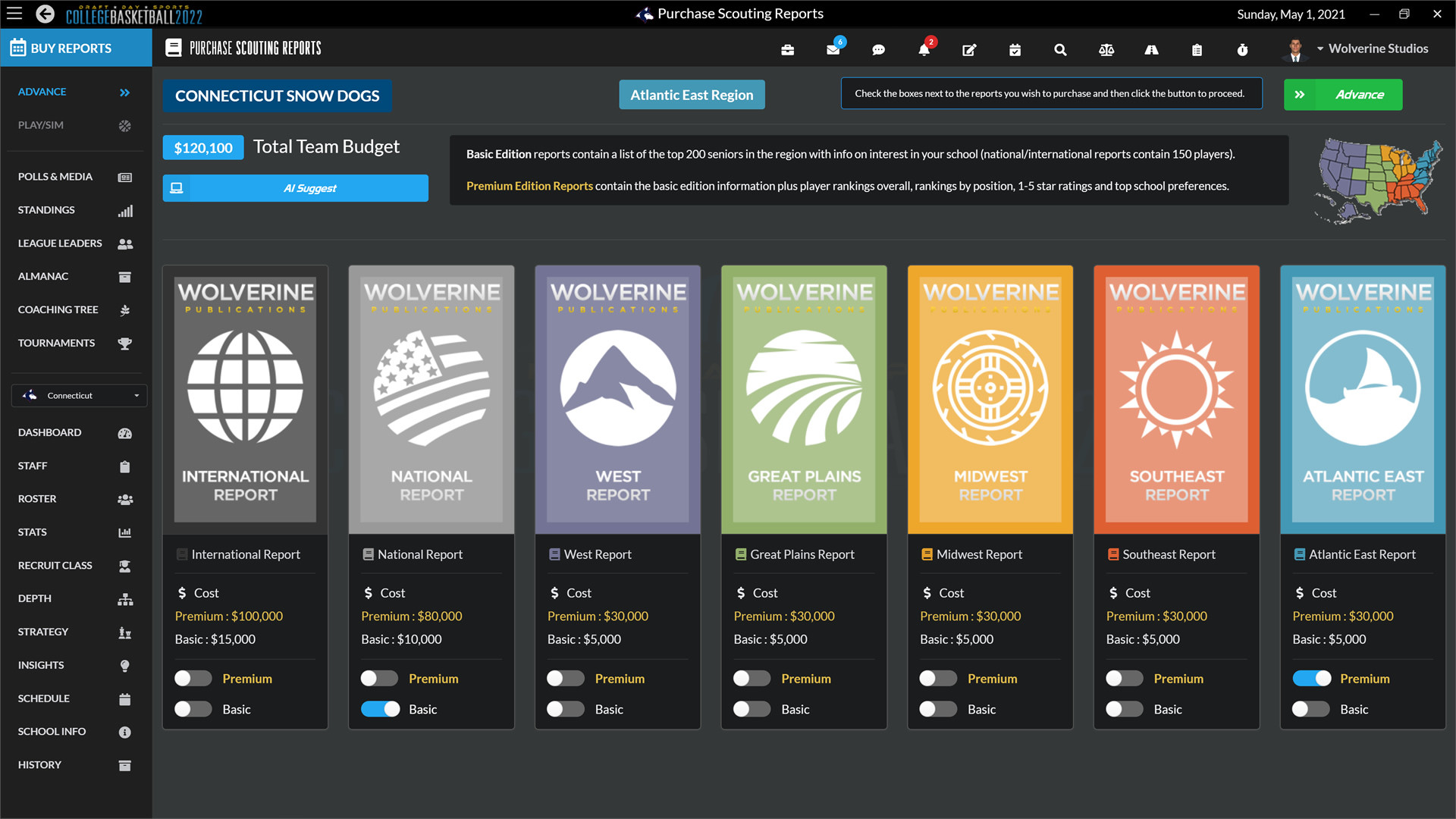 Draft Day Sports: College Basketball 2022 Screenshot 1