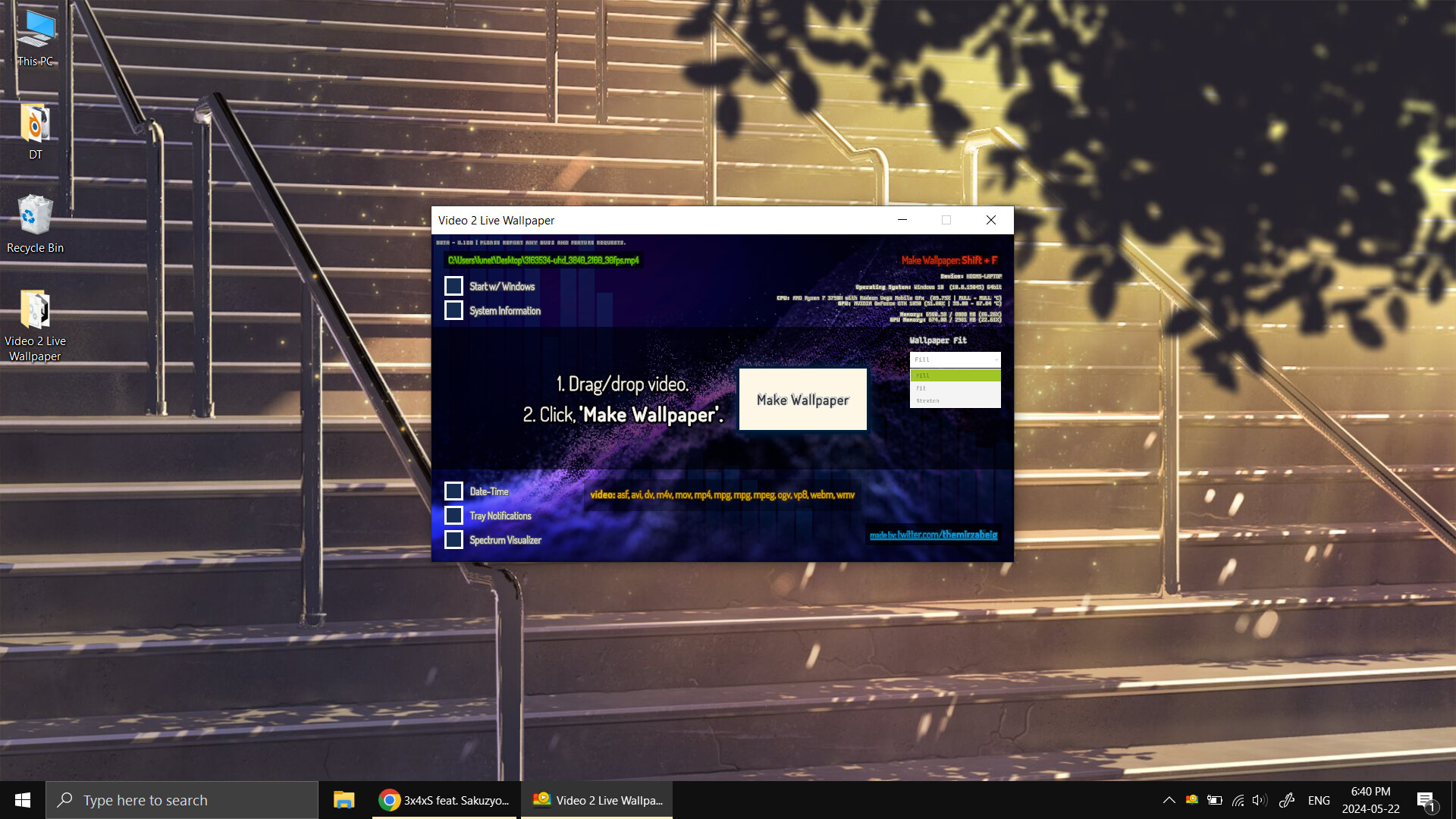 Video 2 Live Wallpaper Screenshot 0