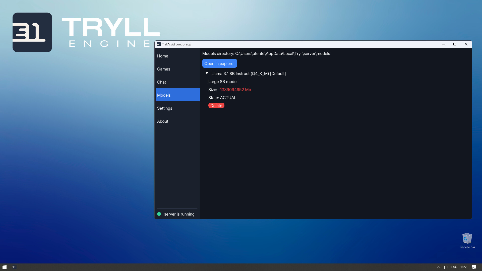 Tryll Assistant - AMD HIP support Screenshot 0