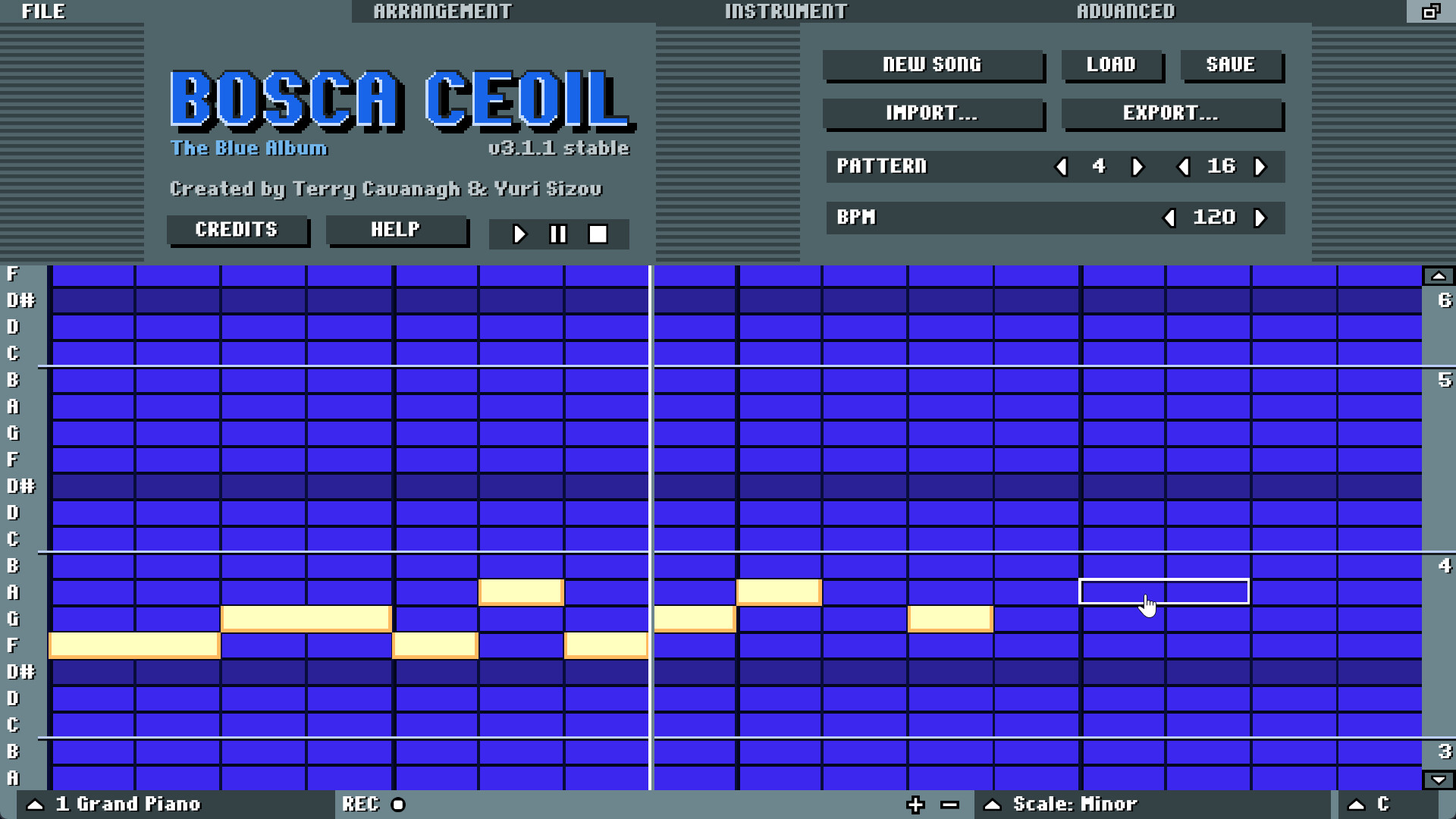 Bosca Ceoil: The Blue Album Screenshot 0