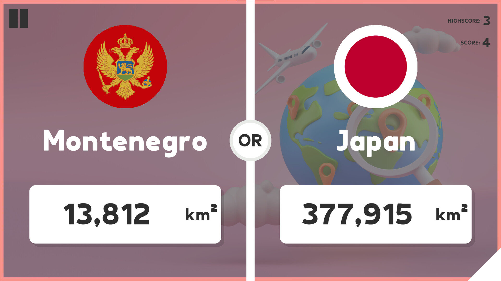 Which Country Is Larger? Screenshot 2