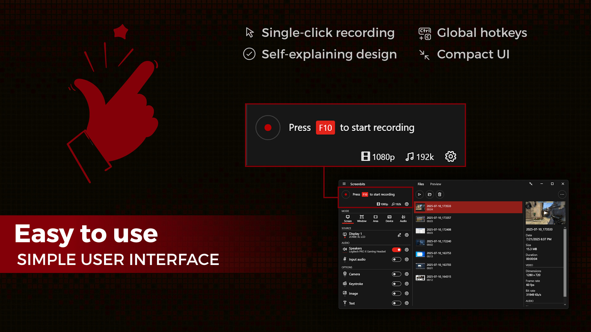 Screenbits - Screen Recorder Screenshot 1