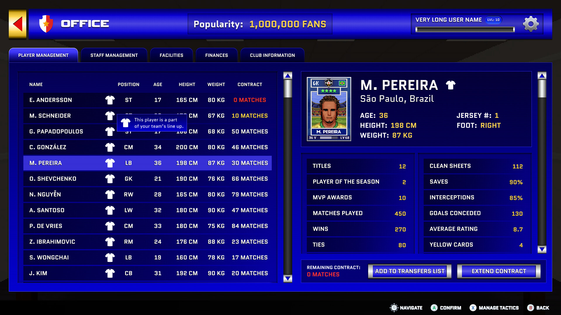 PIX Football Manager Screenshot 5