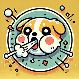 A dog spits out teeth. icon