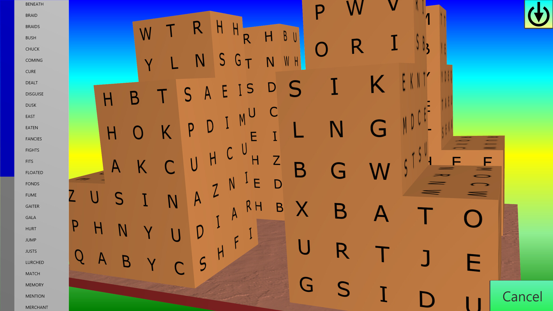 Wordsearch Attack Screenshot 2