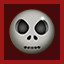 Red skeleton icon