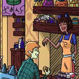 Relaxing at the Cat Cafe! icon