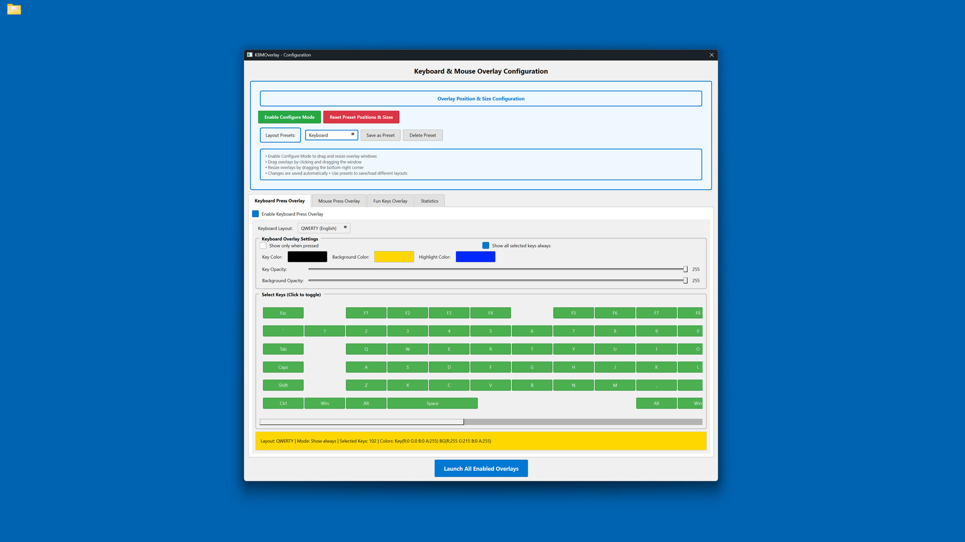 Keyboard & Mouse Overlay Screenshot 0