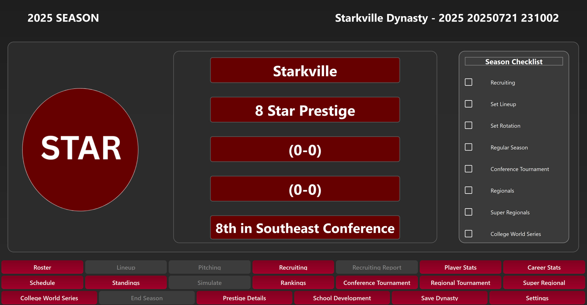 College Baseball: Dynasty Builder Screenshot 0