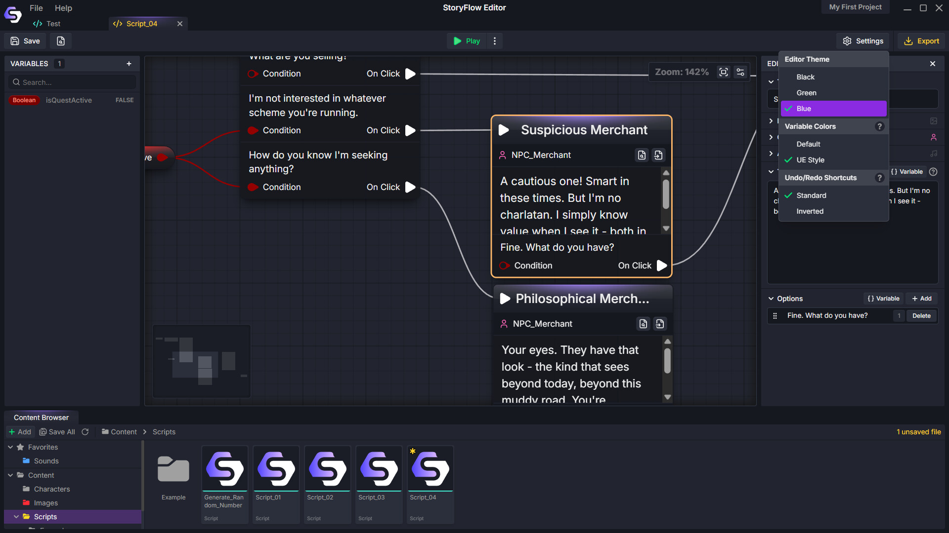 StoryFlow Editor Screenshot 1
