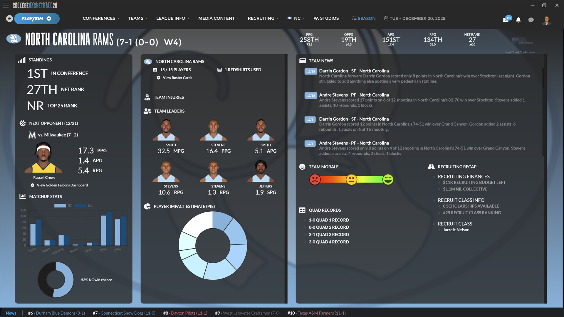 Draft Day Sports: College Basketball 2026 Screenshot 1