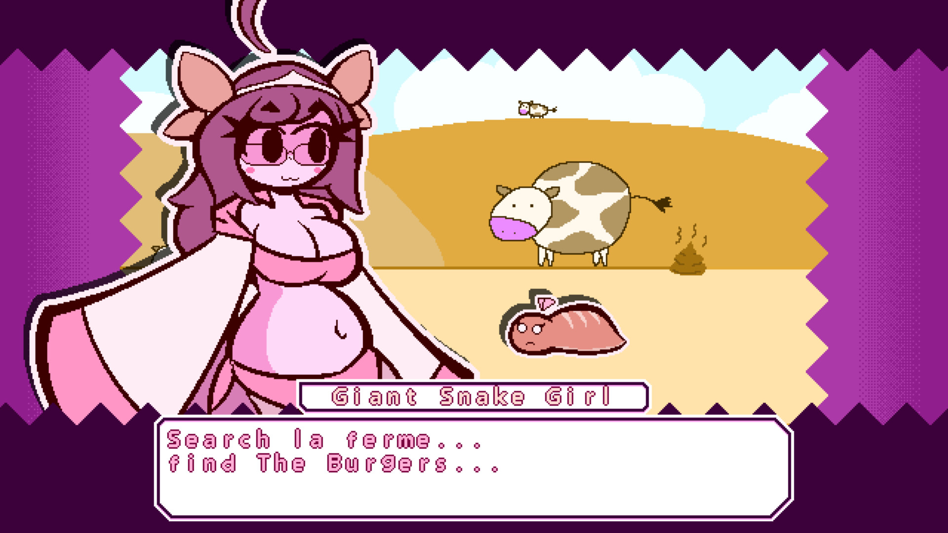 Giant Snake Girl wants The Burger! Screenshot 2