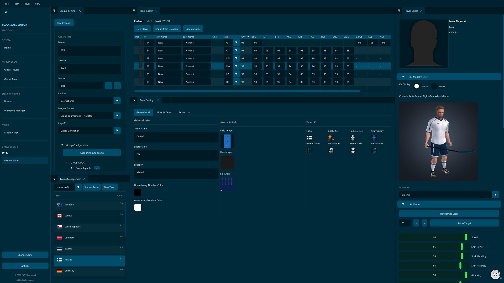 Floorball Editor Screenshot 1