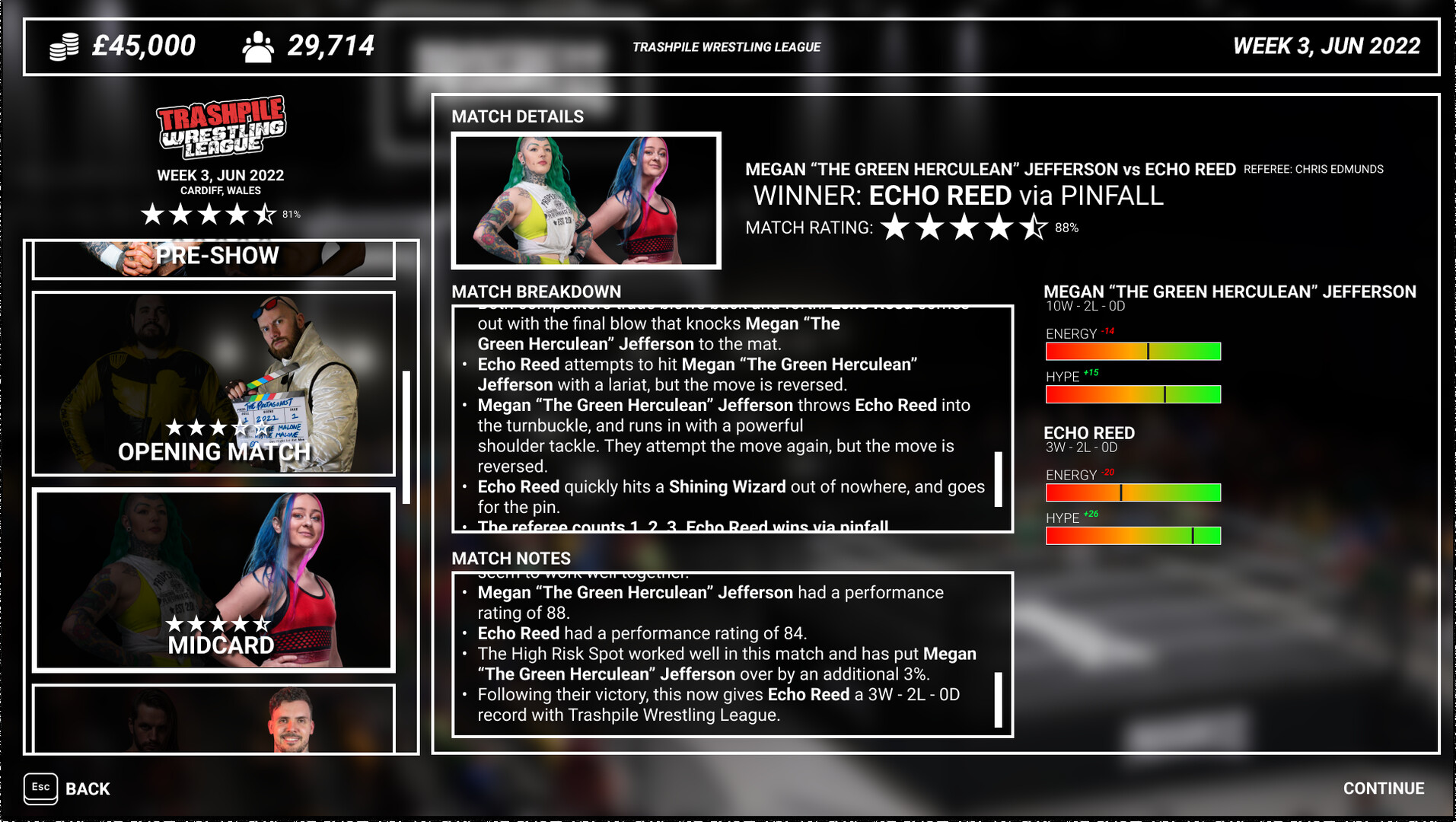 Main Event: Wrestling Manager Screenshot 4
