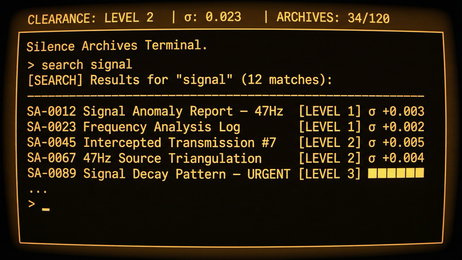 Silence Archives Terminal Screenshot 0