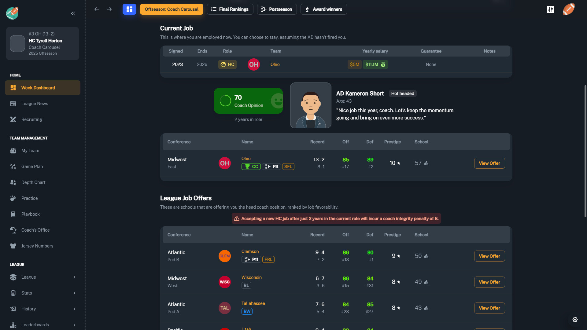 Football Coach: College Dynasty Screenshot 18