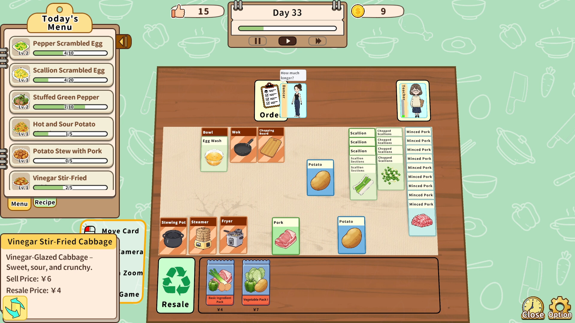 Card Sim: Chinese Restaurant Demo Screenshot 1