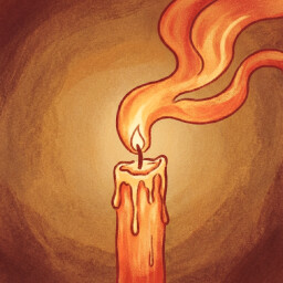 As mist soaked the dawnlight, the candle flame still lingered icon