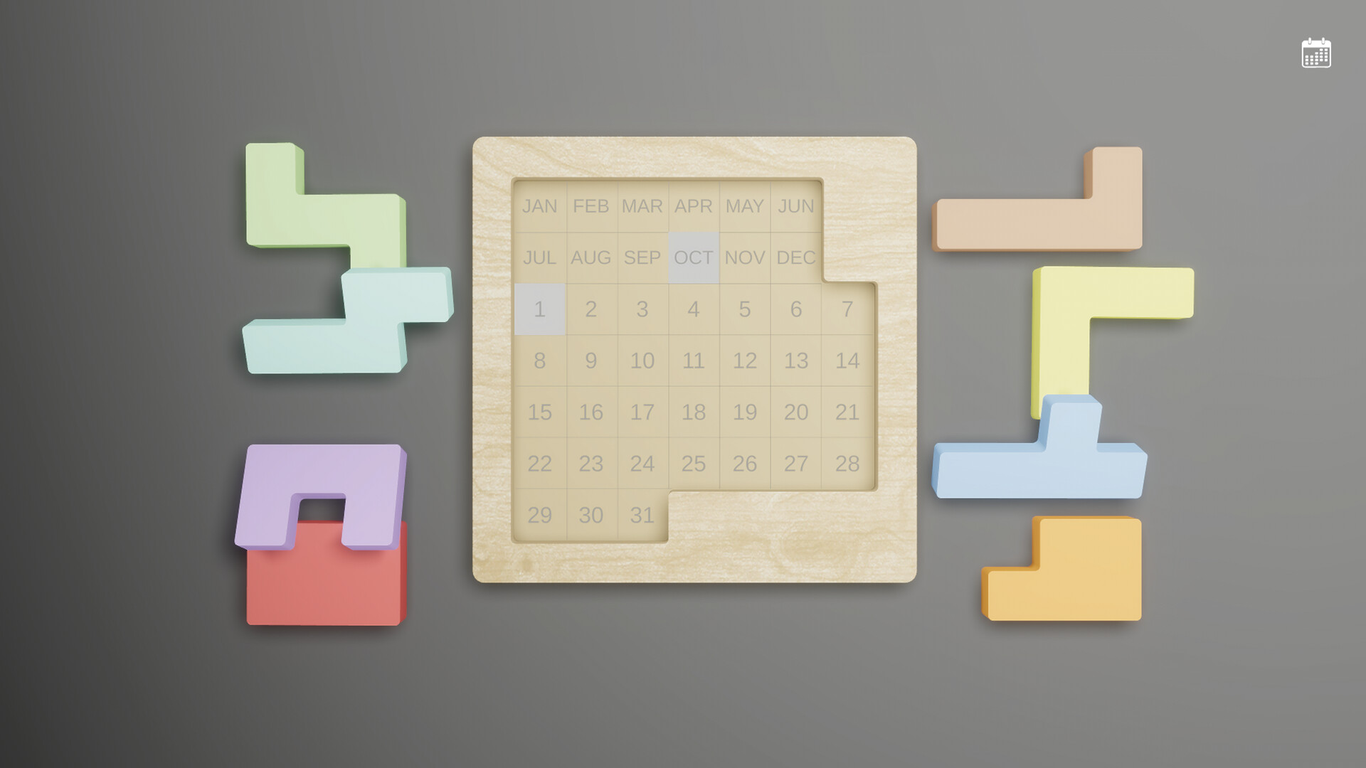 Calendar Puzzle Screenshot 1