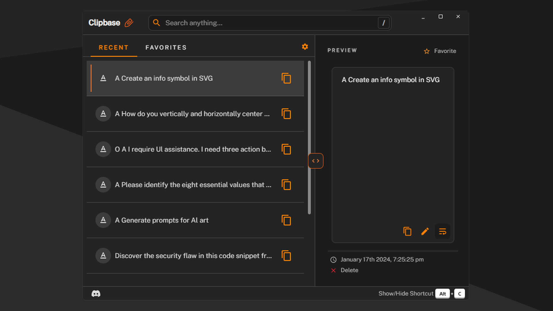 Clipbase - Clipboard History Manager Screenshot 1